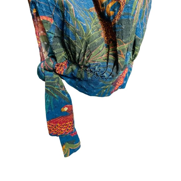Farm Rio Blue Bianca Blouse Tropical Size Small - Picture 3 of 11